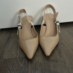 Dior patent nude slingback heel